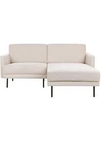 Beliani 2-Sitzer-Ecksofa hellbeige rechtsseitig Breda , Beige, Schwarz , Textil , 192x155 cm , Wohnzimmer, Sofas & Couches, Wohnlandschaften, Ecksofas