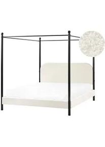Beliani Himmelbett 160x200 cm Weiß Dannemois , Textil , 160x200 cm , Schlafzimmer, Betten