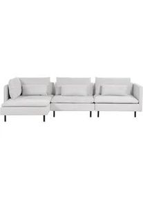 Beliani 3-Sitzer-Ecksofa hellgrau linksseitig Egeris , Grau, Schwarz , Textil , 291x151 cm , Wohnzimmer, Sofas & Couches, Wohnlandschaften, Ecksofas