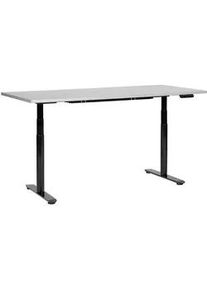 Beliani Schreibtisch grauschwarz 180/72 cm elektrisch höhenverstellbar Destin Iv , Grau, Schwarz , Holz , 180x67x72 cm , Arbeitszimmer, Schreibtische, Bürotische