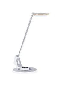 Beliani Schreibtischlampe Corvus 19/19/45 cm , Silberfarben , Metall , LED integrated , 19x45x19 cm , Lampen & Leuchten, Innenbeleuchtung, Tischlampen, Schreibtischlampen