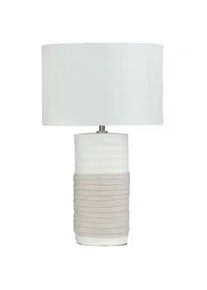 Beliani Tischlampe Navia 30/30/50 cm , Weiß , Keramik , E27 , 30x50x30 cm , Lampen & Leuchten, Innenbeleuchtung, Tischlampen, Tischlampen