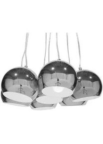 Beliani Hängeleuchte Olza 11/11/159 cm , Silberfarben , Metall , E14 , 14x159x14 cm , Lampen & Leuchten, Innenbeleuchtung, Hängeleuchten, Pendelleuchten