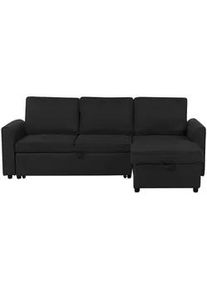Beliani Ecksofa Polsterbezug Schwarz rechtsseitig Nesna , Textil , L-Form , 228x145 cm , Wohnzimmer, Sofas & Couches, Wohnlandschaften, Ecksofas