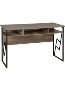 Beliani Schreibtisch dunkler Holzfarbton 120/60/76 cm Forres , Dunkelgrau , Holzwerkstoff , 120x76x60 cm , Arbeitszimmer, Schreibtische, Bürotische