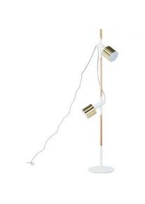 Beliani Stehlampe Owens 125 cm , Weiß , Holz , E27 , 28x125x28 cm , Lampen & Leuchten, Innenbeleuchtung, Stehlampen, Stehlampen