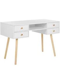 Beliani Schreibtisch weiß 110/55/78 cm Levin , Weiß , Holzwerkstoff , 110x78x55 cm , Arbeitszimmer, Schreibtische, Bürotische