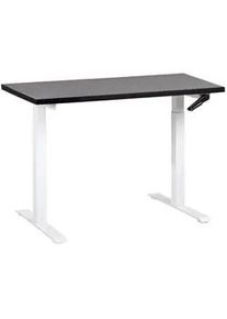 Beliani Schreibtisch schwarzweiß 120/72 cm manuell höhenverstellbar Destin Iii , Schwarz, Weiß , Holz , 120x74x72 cm , Arbeitszimmer, Schreibtische, Bürotische