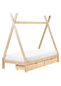 Beliani Kinderbett 90x200 cm Heller Holzfarbton Devay , Hellbraun , 90x200 cm , Kinder- & Jugendzimmer, Kindermöbel, Kinderbetten, Hausbetten