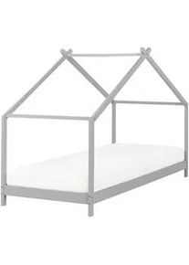 Beliani Kinder-Hausbett Grau 90-200 cm Orlu , Holz , 90x200 cm , Kinder- & Jugendzimmer, Kindermöbel, Kinderbetten, Hausbetten