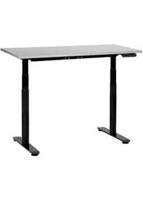 Beliani Schreibtisch grauschwarz 120/72 cm elektrisch höhenverstellbar Destin Iv , Grau, Schwarz , Holz , 120x67x72 cm , Arbeitszimmer, Schreibtische, Bürotische