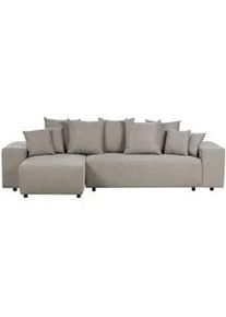 Beliani 3-Sitzer-Ecksofa taupe linksseitig mit Schlaffunktion Stauraum Luspa , Schwarz, Braun , Textil , L-Form , 294x130 cm , Wohnzimmer, Sofas & Couches, Wohnlandschaften, Ecksofas