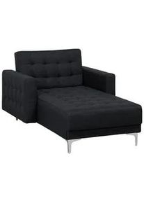 Beliani Chaiselongue Polsterbezug graphitgrau/silber Aberdeen , Silberfarben, Graphitfarben , Textil , 107x83x168 cm , Wohnzimmer, Sessel, Relaxliegen