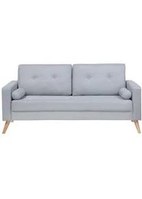 Beliani 2-Sitzer-Sofa Polyester Grau Kalmar , Hellgrau , Textil , 182x88x74 cm , Wohnzimmer, Sofas & Couches, Sofas, 2-Sitzer Sofas