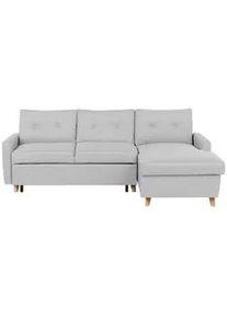 Beliani Ecksofa Polsterbezug Hellgrau rechtsseitig Flakk , Textil , L-Form , 232x147 cm , Wohnzimmer, Sofas & Couches, Wohnlandschaften, Ecksofas
