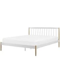 Beliani Metallbett 160/200cm Weiß Maurs , Metall , 160x200 cm , Schlafzimmer, Betten, Metallbetten