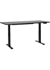 Beliani Schreibtisch schwarz 180/72 cm elektrisch höhenverstellbar Destin Iii , Schwarz , Holz , 180x63x72 cm , Arbeitszimmer, Schreibtische, Bürotische