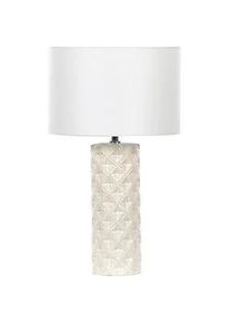 Beliani Tischlampe Balonne 28/28/49 cm , Weiß , Keramik , E27 , 28x49x28 cm , Lampen & Leuchten, Innenbeleuchtung, Tischlampen, Tischlampen