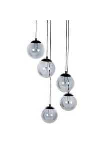 Beliani Hängeleuchte Schwarz Noel , Schwarz, Transparent , Glas , E14 , 35x143x35 cm , Lampen & Leuchten, Innenbeleuchtung, Deckenleuchten