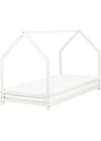 Beliani Kinder-Hausbett Weiß 90-200 cm Appy , Holz , 90x200 cm , Kinder- & Jugendzimmer, Kindermöbel, Kinderbetten, Hausbetten
