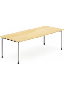 THEA - Besprechungstisch, mit 4-Fußgestell, Breite 2200 mm, Dekor Ahorn