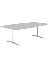 THEA - Besprechungstisch, mit T-Fu&szlig;gestell, Breite 2200 mm, lichtgrau