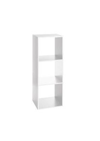 Estanteria Madera Color Blanco Para 3 Cajas Organizadoras 34.4X32X100.5Cm