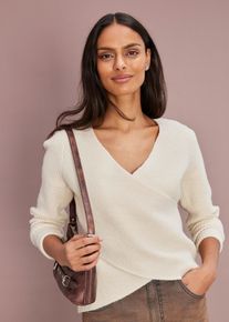 bonprix Női &Aacute;tktős pul&oacute;ver, b&eacute;zs, 48/50