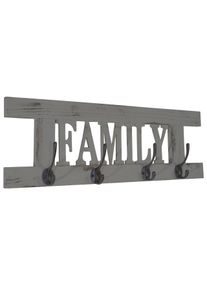 Wandgarderobe HWC-C60 Family, Garderobe Garderobenpaneel, Shabby-Look Vintage 60x21cm ~ grau, shabby