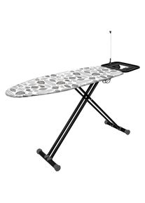 Homeware Bügelbrett , Textil , 42.5x165x8 cm , Kabelhalterung, integrierte Steckdose, Abstellfläche für Bügelstation , Nur In Filialen Erhältlich