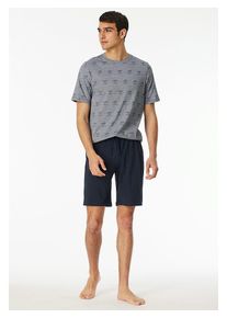 Schiesser Pyjama donkerblauw/grijs - 45% | Maat: 58 |