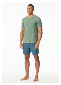 Schiesser Pyjama kaki/blauw - 43% | Maat: 48 |