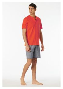 Schiesser Pyjama rood/grijs - 42% | Maat: 48 |
