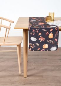 bonprix Asztali futó tök mintázattal, vízlepergető, fekete, hossz/szél. 180/30 cm