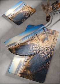 bonprix Kúpeľňová predložka, pamäťová pena, modrá, Predložka pred stojacie WC 45/50 cm