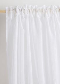 bonprix Firana żakardowa w pionowe paski (1 szt.), biały, Wys./szer. 225/130 cm