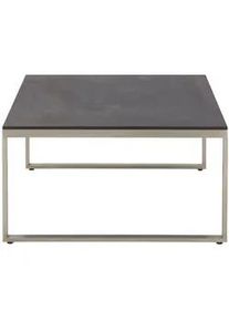 Amatio Loungetisch , Edelstahlfarben, Dunkelbraun , Metall, Kunststoff , quadratisch , U-Form , 76x43x76 cm , Gartenmöbel, Gartentische, Loungetische