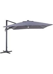 Ambia Garden Ampelschirm , Anthrazit , Textil , 300x300 cm , 360° drehbar, LED-Beleuchtung , Sonnenschutz, Sonnenschirme