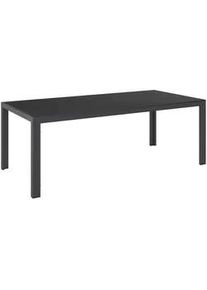 Ambia Garden Gartentisch , Schwarz , Metall, Kunststoff , rechteckig , Flachrohr , 210x74x100 cm , Gartenmöbel, Gartentische