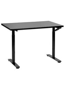 Beliani Schreibtisch schwarz 120/72 cm manuell höhenverstellbar Destin Iv , Schwarz , Holz , 120x74x72 cm , Arbeitszimmer, Schreibtische, Bürotische