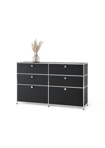 Tchibo - Kovová komoda »Cn3« so 6 zásuvkami - farba: čierna