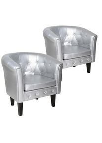 Miadomodo Fotel készlet Chesterfield 58x71x70 cm ezüst