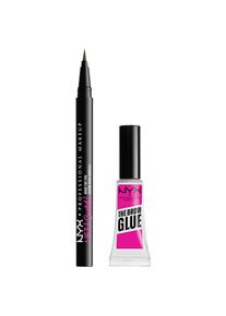 NYX , Schmink-Set »Professional Makeup The Brow Glue Stick + Lift & Snatch Brow Tint Pen«, Nicht klebrig und wischfest, variable Deckkraft, bis zu...