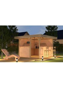 Weka, Holzpavillon &raquo;Gartenlaube 657 Gr.2&laquo; Set mit 2 R&uuml;ckw&auml;nden, Tresenwand und Treseneingang, kdi, B/H/T: 230 cm, kdi
