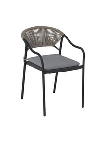 Xora Stapelsessel , Dunkelgrau , Metall, Kunststoff, Textil , Füllung: Schaumstoff , Rundrohr , 55x85x61 cm , stapelbar , Gartenmöbel, Gartensessel,