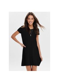 Only , Damen , Minikleid »ONLBERA BACK LACE UP S/S DRESS JRS NOOS« Sommerkleid , Black , N-Gr , XL -N-Gr , XL , Bequemes Minikleid aus elastischer...
