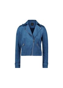 Zero , Bikerjacke »Bikerjacke in Veloursleder-Optik« , Ensign Blue , 42 , 42 , Passform: Figurbetont