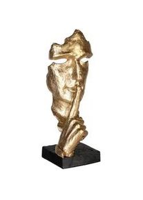 Skulptur , Goldfarben , Kunststoff , 13x39x13 cm , stehend , Dekoration, Dekofiguren & Skulpturen, Skulpturen
