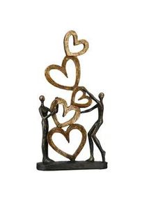 Skulptur , Goldfarben, Bronzefarben , Kunststoff , 21x41x6.5 cm , stehend , Dekoration, Dekofiguren & Skulpturen, Skulpturen