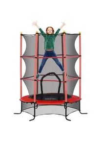 HOMCOM Kindertrampolin , Rot , Metall, Kunststoff , 163x163 cm , Outdoor Spielzeug